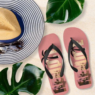 Remote Sunset Word Art Jandals