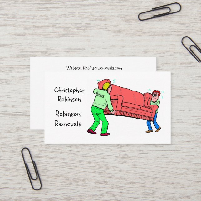 Removal Company Business Card (Front/Back In Situ)