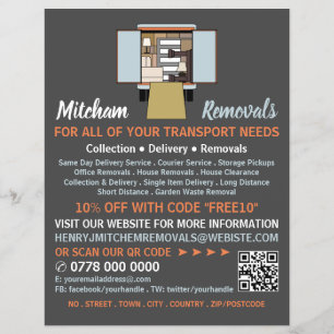Removal Van Design, Removal Company Advertising Flyer