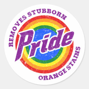 Remove Stubborn Orange Stains Pride Month LGBTQ Classic Round Sticker
