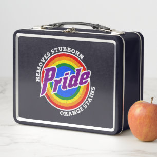Remove Stubborn Orange Stains Pride Month LGBTQ Metal Lunch Box