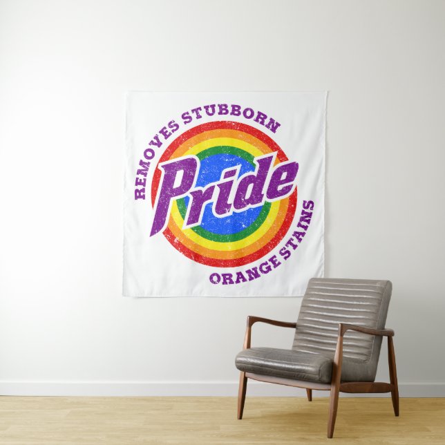 Remove Stubborn Orange Stains Pride Month LGBTQ Tapestry (In Situ)