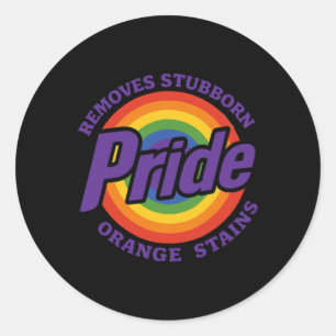 Remove Stubborn Orange Stains Resist Trump Pride M Classic Round Sticker