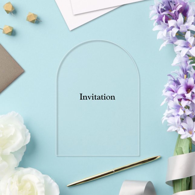 Remove This Text & Add Your Own Design Arch 5"x7" Acrylic Invitations (Insitu (Wedding))
