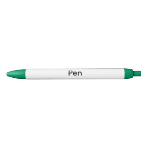 Remove This Text & Add Your Own Design Green Trim Black Ink Pen