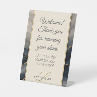 remove your shoes open house pedestal sign