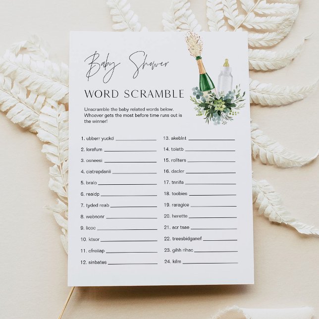 REMY Baby Word Scramble Baby Shower Game Card (Creator Uploaded)