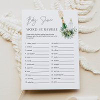 REMY Baby Word Scramble Baby Shower Game Card