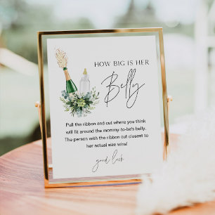 REMY How Big Is Her Belly Baby Shower Game Poster