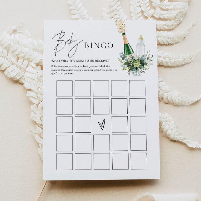 REMY Minimalist Baby Shower Bingo Game Card (Creator Uploaded)