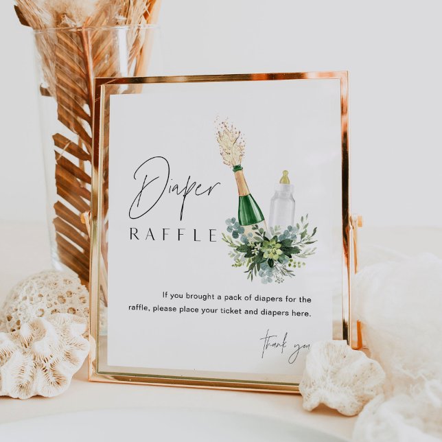 REMY Poppin Bottles Diaper Raffle Baby Shower Sign (Creator Uploaded)