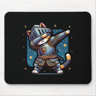 Ren Faire Mediaeval Knight Dabbing Cat Kitten Funn Mouse Pad