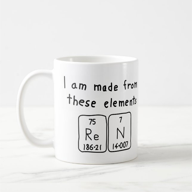 Ren periodic table name mug (Left)