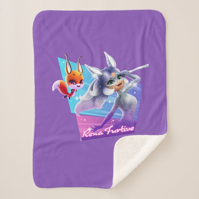 Rena Furtive Graphic Sherpa Blanket (Front)