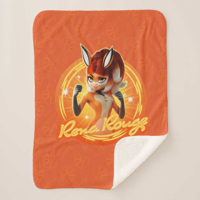 Rena Rouge Circle Badge Sherpa Blanket (Front)