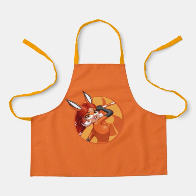 Rena Rouge Orange Badge Apron (Front)