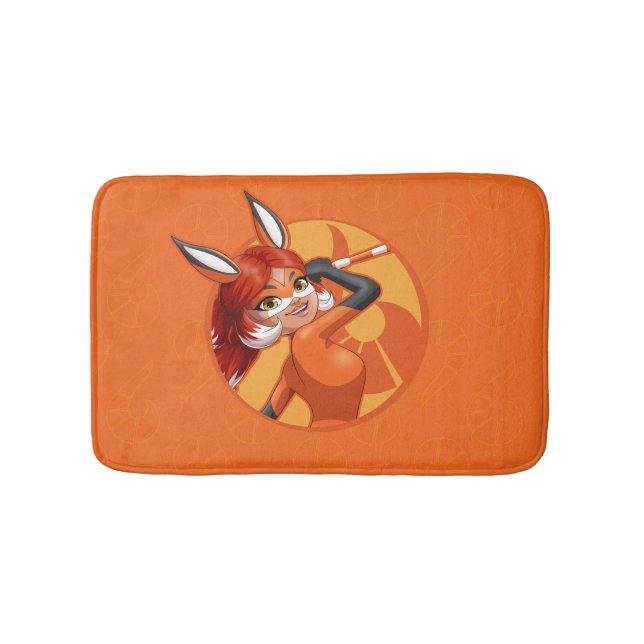 Rena Rouge Orange Badge Bath Mat (Front)