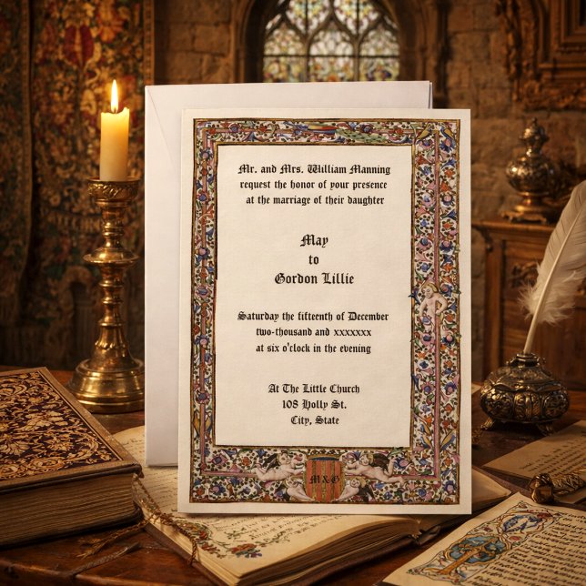 Renaissance 1475 Mediaeval Illuminated Wedding Invitation (Creator Uploaded)