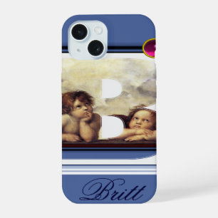 RENAISSANCE ANGEL B LETTER Winged Cherub Monogram iPhone 15 Case