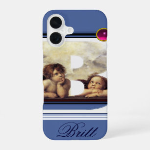 RENAISSANCE ANGEL B LETTER Winged Cherub Monogram iPhone 16 Case