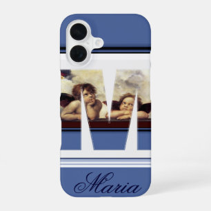 RENAISSANCE ANGEL M LETTER Winged Cherub Monogram iPhone 16 Case