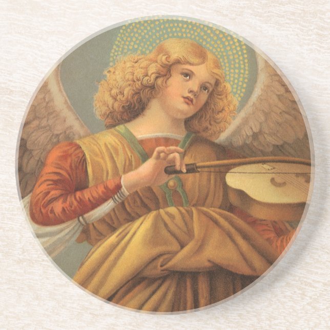 Renaissance Angel Playing Violin Melozzo da Forli Coaster (Front)