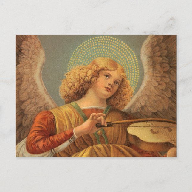 Renaissance Angel Playing Violin Melozzo da Forli Holiday Postcard (Front)