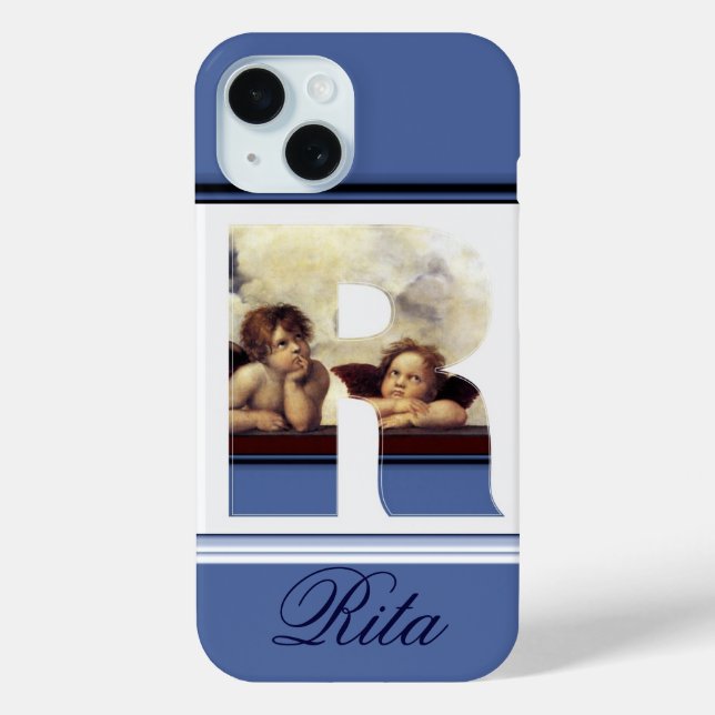 RENAISSANCE ANGEL R LETTER Winged Cherub Monogram Case-Mate iPhone Case (Back)