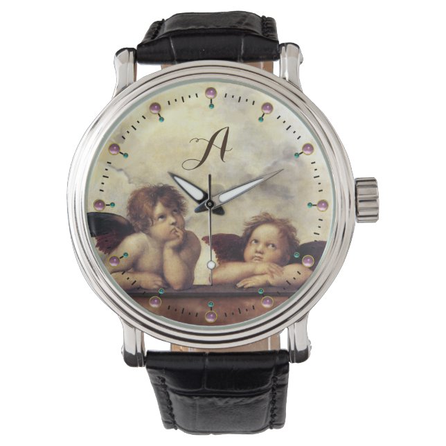 RENAISSANCE ANGELS /Winged Cherubs Monogram Watch (Front)