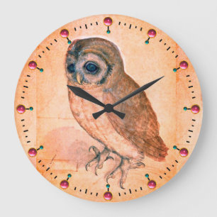 RENAISSANCE ANIMAL DRAWINGS / THE OWL LARGE CLOCK