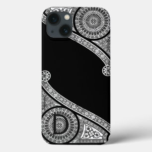 RENAISSANCE ARCHITECT Black White Monogram  iPhone 13 Case