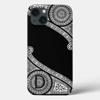RENAISSANCE ARCHITECT Black White Monogram  iPhone 13 Case