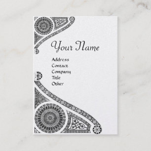 RENAISSANCE ARCHITECT MONOGRAM 4 Black White Pearl Business Card