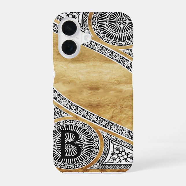 RENAISSANCE ARCHITECT Parchment Monogram iPhone 16 Case (Back)