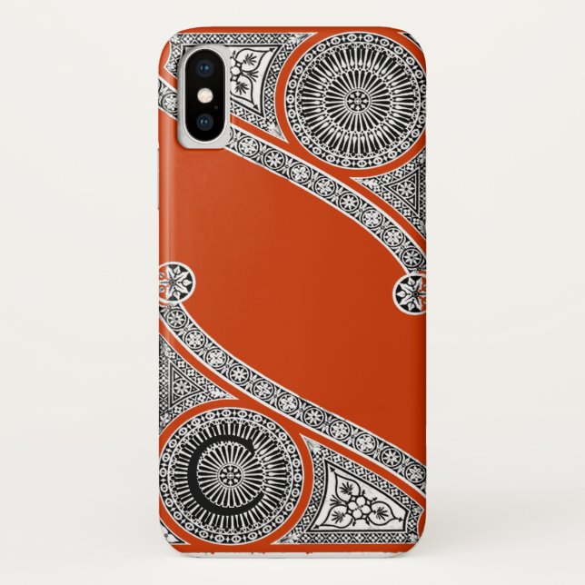 RENAISSANCE ARCHITECT Red Orange Monogram Case-Mate iPhone Case (Back)