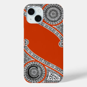 RENAISSANCE ARCHITECT Red Orange Monogram iPhone 15 Case