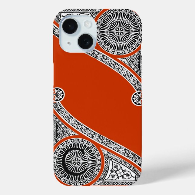 RENAISSANCE ARCHITECT Red Orange Monogram Case-Mate iPhone Case (Back)