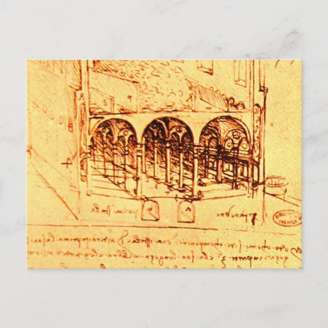 RENAISSANCE ARCHITECTURE ,Antique Parchment Postcard (Front)