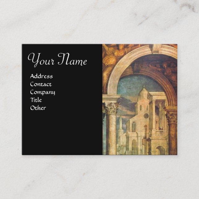 RENAISSANCE ARCHITECTURE Architect Black Business Card (Front)