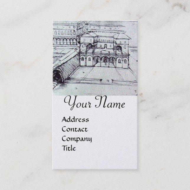 RENAISSANCE ARCHITECTURE,ARCHITECT,ENGINEER,Silver Business Card (Front)