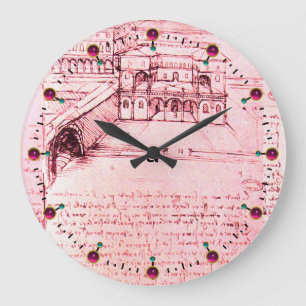 RENAISSANCE ARCHITECTURE,ARCHITECT,Pink Large Clock