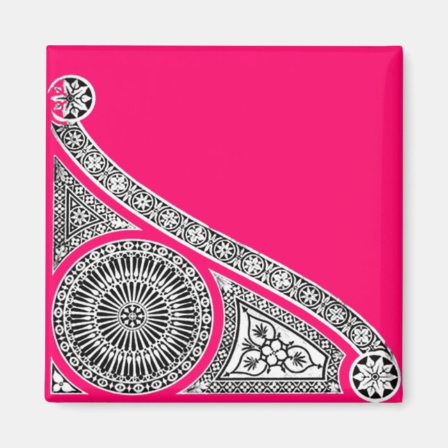 RENAISSANCE ARCHITECTURE STONE DECOR pink Magnet (Front)
