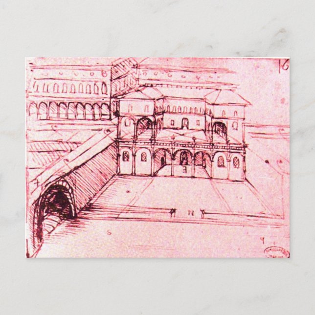 RENAISSANCE ARCHITECTURE ,VILLE PROJECT ,Pink Postcard (Front)
