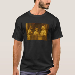 Renaissance Art Inspired Cat Illustration - Fun Cu T-Shirt