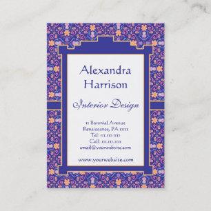 Renaissance Arts and Crafts Floral Pattern Business Card