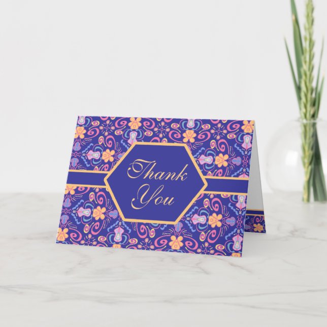Renaissance Arts and Crafts Floral Thank You Note (Front)