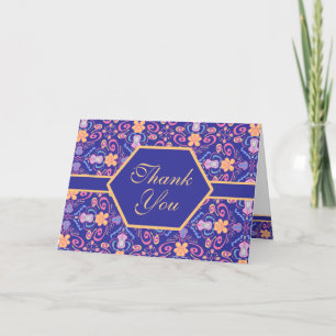 Renaissance Arts and Crafts Floral Thank You Note Card