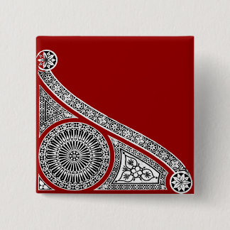 RENAISSANCE Black White Architectural Decor 15 Cm Square Badge