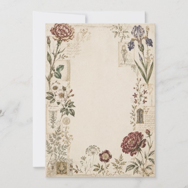 Renaissance Botanical Wedding Invitation (Front)