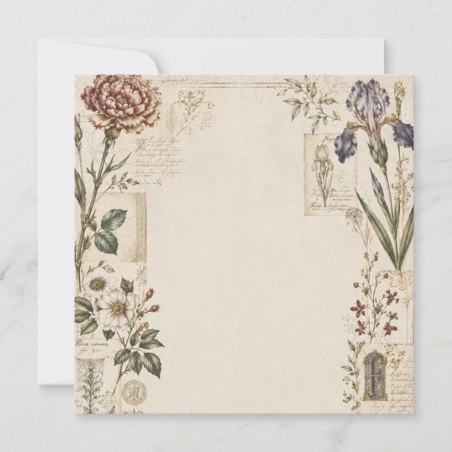 Renaissance Botanical Wedding Invitation (Front)